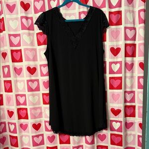 Women's Black Lace-Trim Midi Dress Size 2XL